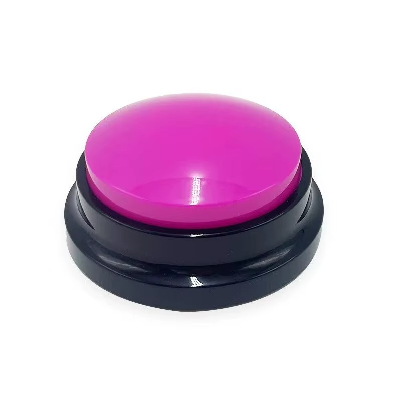 Recordable pet training communication buttons with voice recording feature for dog and cat command training in multiple colors