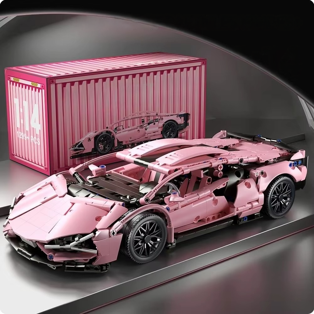 Premium building blocks racing car model with technical components and remote control functionality