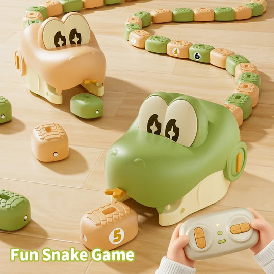 magnetic greedy snake game for family game night, parent child competitive rc battle for two players (Green, Yellow, 2 Pack)
