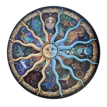 round zodiac jigsaw puzzle 1000 pieces 67cm assembled adult astrology constellation wall art decor -- Zodiac