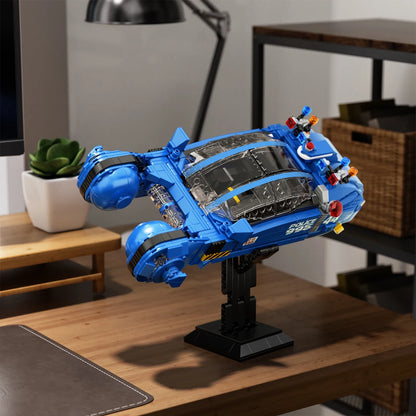 Puzzloria sci-fi police spinner building blocks set 988 pieces adult collector futuristic movie vehicle with display stand