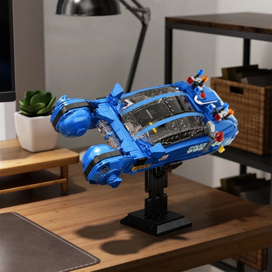 Puzzloria sci-fi police spinner building blocks set 988 pieces adult collector futuristic movie vehicle with display stand