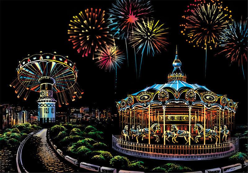 amusement park carousel swing ride fireworks scratch art kit fairground night cityscape DIY scratch off paper kids gift – CJWJWJYZ06582-Amusement park-40.5X28.5cm, Amusement park with Five-Piece Tool Set, CJWJWJYZ06582-Berlin-40.5X28.5cm, Berlin with Five-Piece Tool Set, CJWJWJYZ06582-London Big Ben-40.5X28.5cm, London Big Ben with Five-Piece Tool Set, CJWJWJYZ06582-Budapest-40.5X28.5cm, Budapest with Five-Piece Tool Set