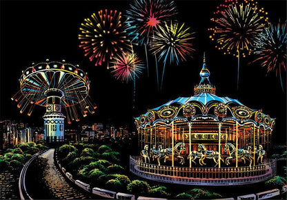 amusement park carousel swing ride fireworks scratch art kit fairground night cityscape DIY scratch off paper kids gift – CJWJWJYZ06582-Amusement park-40.5X28.5cm, Amusement park with Five-Piece Tool Set, CJWJWJYZ06582-Berlin-40.5X28.5cm, Berlin with Five-Piece Tool Set, CJWJWJYZ06582-London Big Ben-40.5X28.5cm, London Big Ben with Five-Piece Tool Set, CJWJWJYZ06582-Budapest-40.5X28.5cm, Budapest with Five-Piece Tool Set