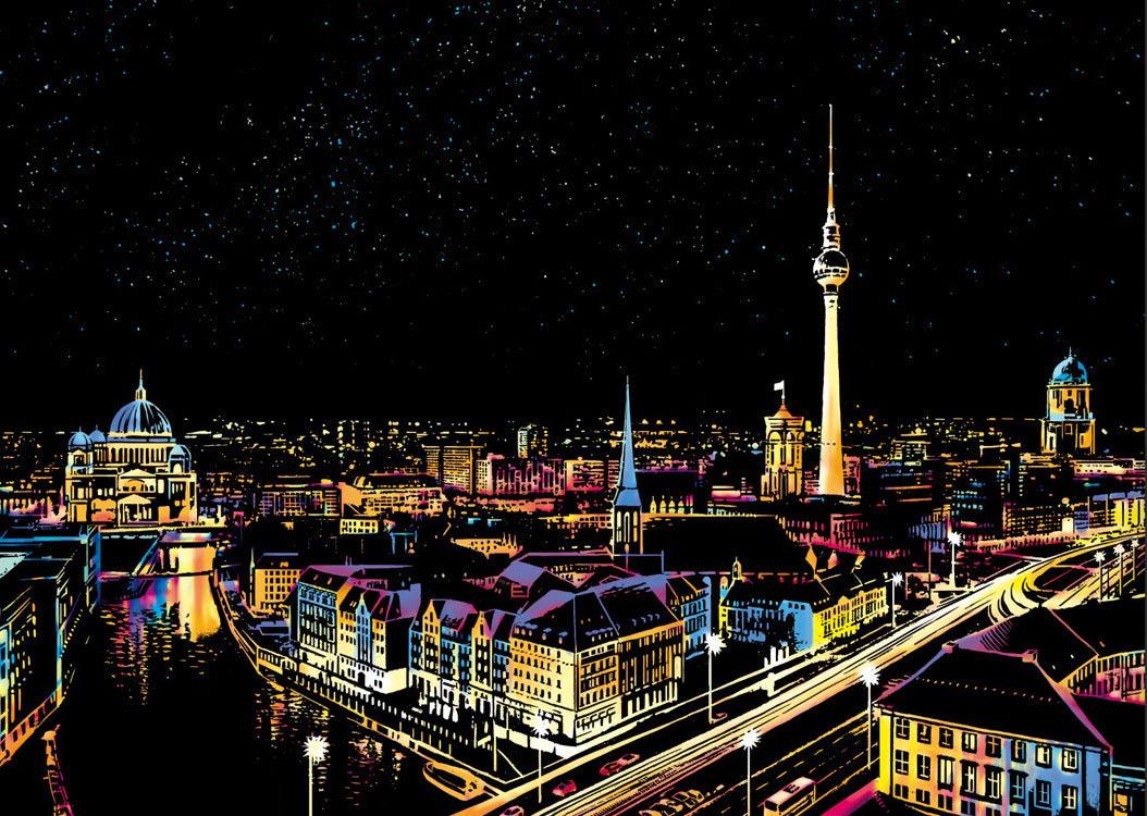 berlin TV tower fernsehturm spree river night skyline scratch art kit german cityscape DIY scratch off paper craft gift – CJWJWJYZ06582-Berlin-40.5X28.5cm, Berlin with Five-Piece Tool Set, CJWJWJYZ06582-London Big Ben-40.5X28.5cm, London Big Ben with Five-Piece Tool Set, CJWJWJYZ06582-Budapest-40.5X28.5cm, Budapest with Five-Piece Tool Set, CJWJWJYZ06582-Chiang Mai-40.5X28.5cm, Chiang Mai with Five-Piece Tool Set