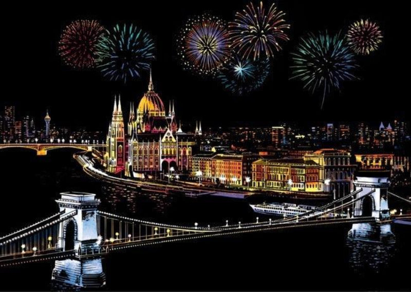 budapest parliament chain bridge danube fireworks scratch art skyline DIY scratch off paper craft kit travel souvenir gift – CJWJWJYZ06582-Budapest-40.5X28.5cm, Budapest with Five-Piece Tool Set, CJWJWJYZ06582-Chiang Mai-40.5X28.5cm, Chiang Mai with Five-Piece Tool Set, CJWJWJYZ06582-Cologne Cathedral-40.5X28.5cm, Cologne Cathedral with Five-Piece Tool Set, CJWJWJYZ06582-Colored iron tower-40.5X28.5cm, Colored iron tower with Five-Piece Tool Set