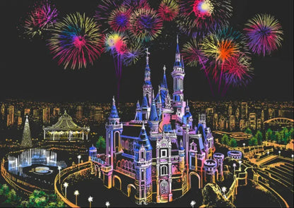 dream castle scratch art kit fairytale cityscape with fireworks neon city skyline DIY scratch off paper craft gift idea – Dream castle, Tower Bridge in London, Amusement Park, Chiang Mai, Cologne Cathedral, Hot Air Balloon, Sakura, Eiffel Tower, Fujiyama, West Lake, Las Vegas, Big Ben, Red Square, Singapore, Sydney Opera House, Taj Mahal, Venice Water City, Victoria Harbour, Windmill, Budapest, Hamburg, Malaysia, Seoul, Tokyo, Florence, New York, Louvre, Venice, Toronto, Berlin, Paris