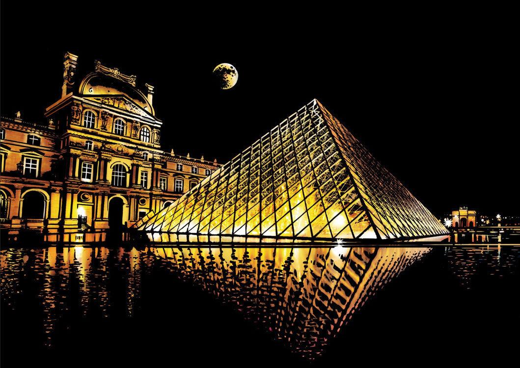 paris louvre pyramid moon night scratch art kit french landmark cityscape DIY scratch off paper craft mindful adult gift – CJWJWJYZ06582-Louvre-40.5X28.5cm, Louvre with Five-Piece Tool Set, CJWJWJYZ06582-Malaysia-40.5X28.5cm, Malaysia with Five-Piece Tool Set, CJWJWJYZ06582-Newyork-40.5X28.5cm, New York with Five-Piece Tool Set, CJWJWJYZ06582-Paris-40.5X28.5cm, Edit Paris with Five-Piece Tool Set