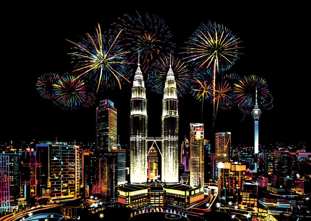 malaysia kuala lumpur petronas twin towers KL tower fireworks scratch art skyline cityscape DIY scratch off paper kit gift – CJWJWJYZ06582-Malaysia-40.5X28.5cm, Malaysia with Five-Piece Tool Set, CJWJWJYZ06582-Newyork-40.5X28.5cm, New York with Five-Piece Tool Set, CJWJWJYZ06582-Paris-40.5X28.5cm, Edit Paris with Five-Piece Tool Set, CJWJWJYZ06582-Russian Red Square-40.5X28.5cm, Russian Red Square with Five-Piece Tool Set