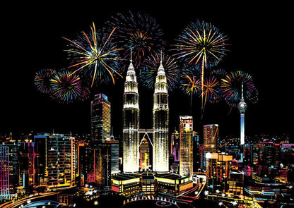 malaysia kuala lumpur petronas twin towers KL tower fireworks scratch art skyline cityscape DIY scratch off paper kit gift – CJWJWJYZ06582-Malaysia-40.5X28.5cm, Malaysia with Five-Piece Tool Set, CJWJWJYZ06582-Newyork-40.5X28.5cm, New York with Five-Piece Tool Set, CJWJWJYZ06582-Paris-40.5X28.5cm, Edit Paris with Five-Piece Tool Set, CJWJWJYZ06582-Russian Red Square-40.5X28.5cm, Russian Red Square with Five-Piece Tool Set