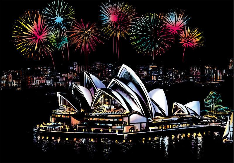 sydney opera house harbor fireworks night scratch art kit australian landmark DIY scratch off paper craft kit travel gift – CJWJWJYZ06582-Sydney Opera House-40.5X28.5cm, Sydney Opera House with Five-Piece Tool Set, CJWJWJYZ06582-Taj Mahal-40.5X28.5cm, Taj Mahal with Five-Piece Tool Set, CJWJWJYZ06582-Tokyo-40.5X28.5cm, Tokyo with Five-Piece Tool Set, CJWJWJYZ06582-Toronto-40.5X28.5cm, Toronto with Five-Piece Tool Set