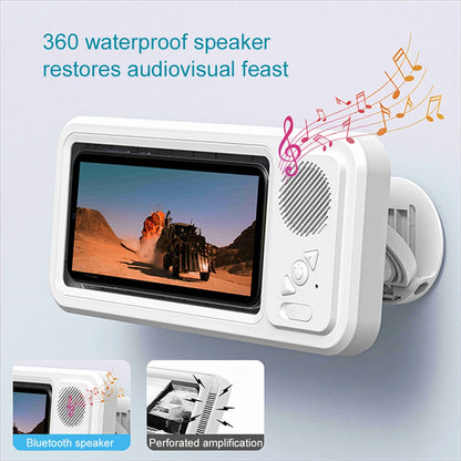 bluetooth speaker phone holder shower bathroom wall mount waterproof case smartphone audio podcast streaming wireless music