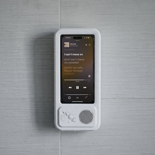 Waterproof Shower Phone Holder near me Bluetooth Speaker Wall Mount Steam-Blocking Touch Screen Bathroom Phone Stand for iPhone Android