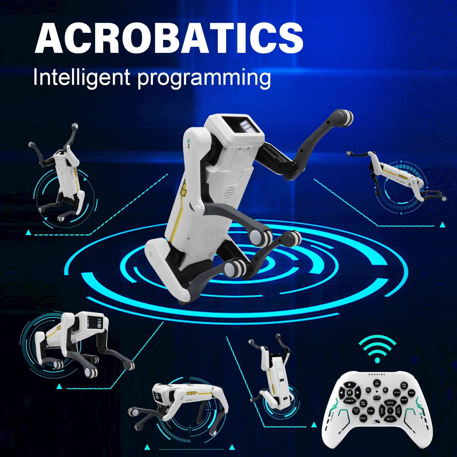 Robotic acrobat performing acrobatics Smart Robot Dog Toy with Voice Control Remote and App Programming for Kids