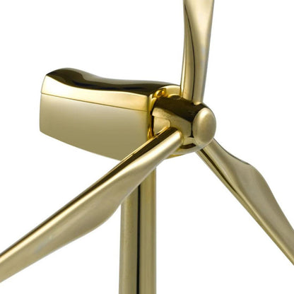 diy 3d metal windmill assembly kit with gold electroplated tower and turbine blades, self assembly desk model