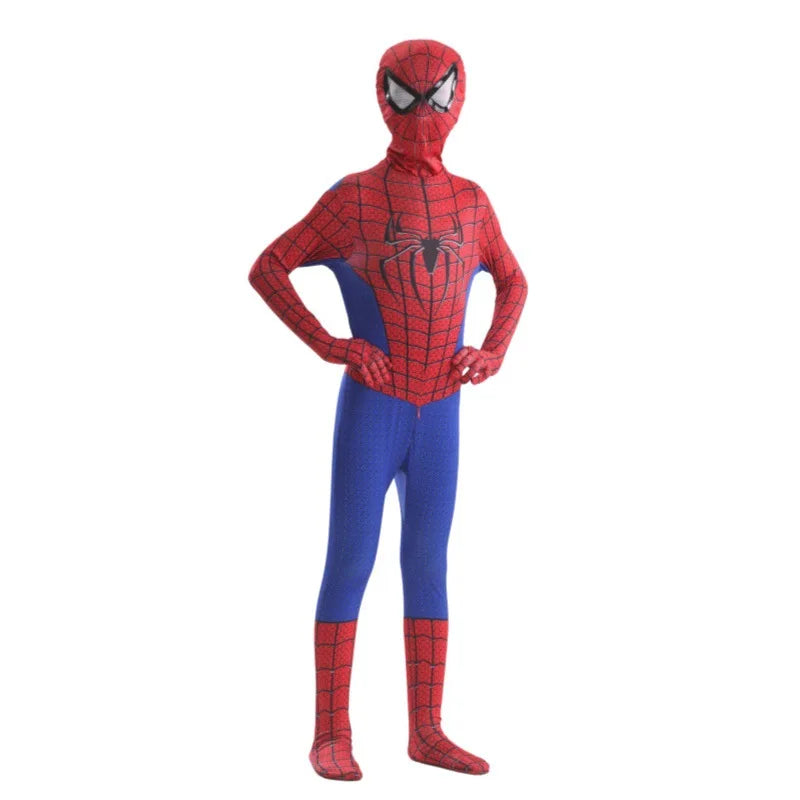 classic red and blue spiderman costume for kids, full body zentai suit with black spider emblem for halloween and dress up days, 3256812885874038-AM-100, 3256812885874038-AM-110, 3256812885874038-AM-120, 3256812885874038-AM-130, 3256812885874038-AM-140, 3256812885874038-AM-150, 3256812885874038-AM-160, 3256812885874038-AM-170, 3256812885874038-AM-180, 3256812885874038-AM-190