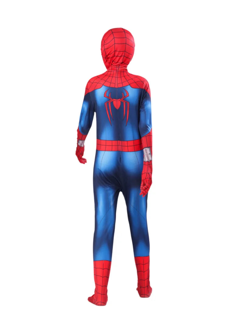 blue and red spiderman jumpsuit for kids, full body superhero costume for halloween, holiday parties and spider-man fan gifts, 3256812885874038-BND-100, 3256812885874038-BND-110, 3256812885874038-BND-120, 3256812885874038-BND-130, 3256812885874038-BND-140, 3256812885874038-BND-150, 3256812885874038-BND-160, 3256812885874038-BND-170, 3256812885874038-BND-180, 3256812885874038-BND-190
