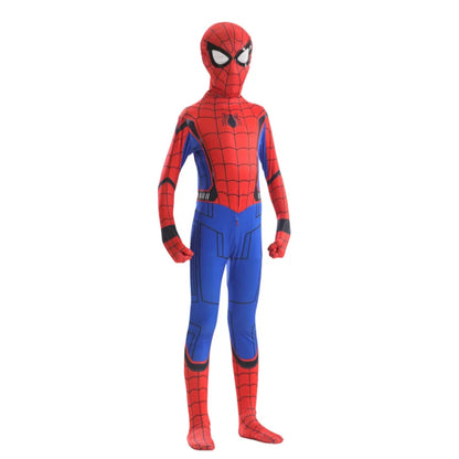 kids spiderman costume red and blue zentai jumpsuit with hood mask for halloween trick or treat and superhero dress up play, 3256812885874038-HC-100, 3256812885874038-HC-110, 3256812885874038-HC-120, 3256812885874038-HC-130, 3256812885874038-HC-140, 3256812885874038-HC-150, 3256812885874038-HC-160, 3256812885874038-HC-170, 3256812885874038-HC-180, 3256812885874038-HC-190