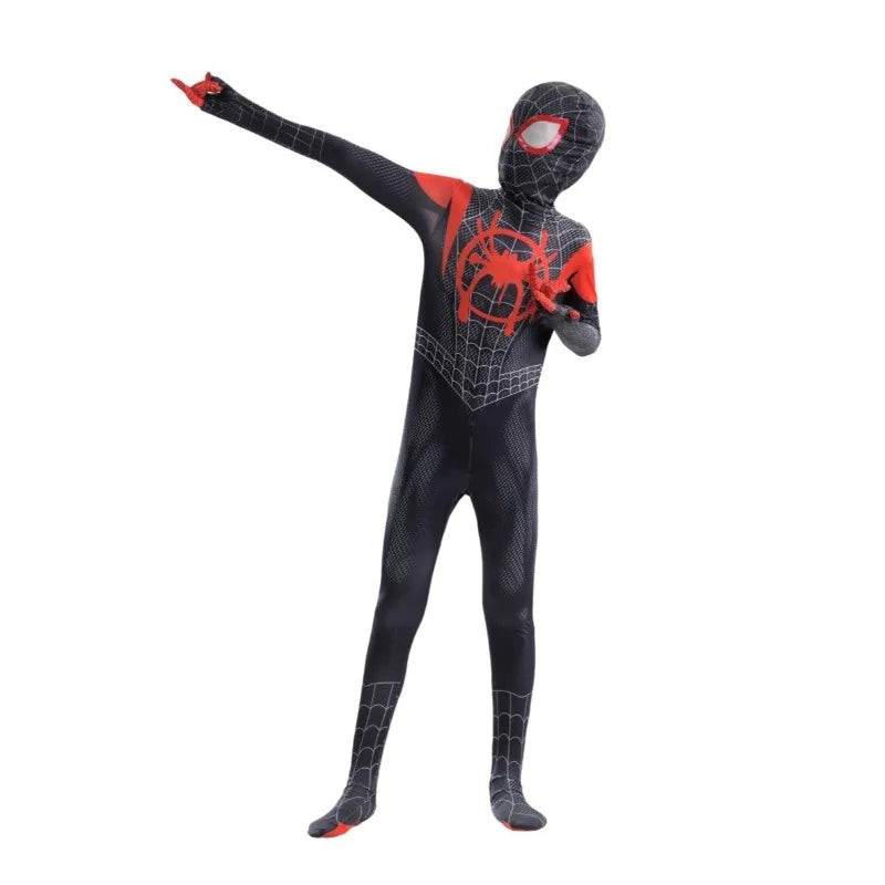 miles morales spiderman costume for kids halloween, black and red full body suit for dance parties, trick or treat and cosplay, 3256812885874038-MM-100, 3256812885874038-MM-110, 3256812885874038-MM-120, 3256812885874038-MM-130, 3256812885874038-MM-140, 3256812885874038-MM-150, 3256812885874038-MM-160, 3256812885874038-MM-170, 3256812885874038-MM-180, 3256812885874038-MM-190