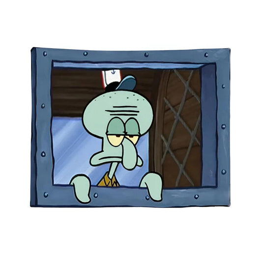 Squidward tapestry wall hanging, annoyed Squidward Krusty Krab window design, SpongeBob wall art for teen room Squidward2020-1 Squidward2020-2 Squidward2020-3 Squidward2020-4 Squidward2020-5 Squidward2020-6 Squidward2020-7
