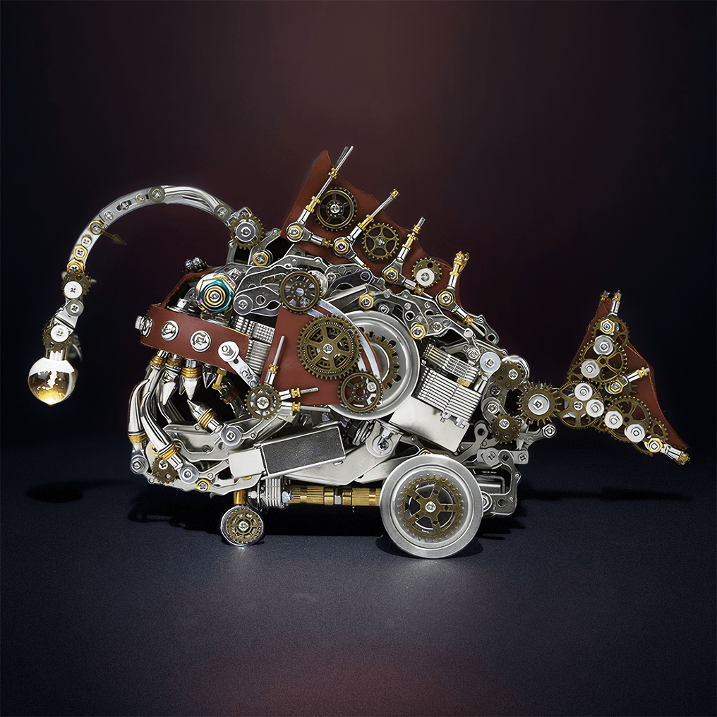 mechanical anglerfish metal kit teeth and jaw linkage assembly detail for adults collectible model kit, 2023