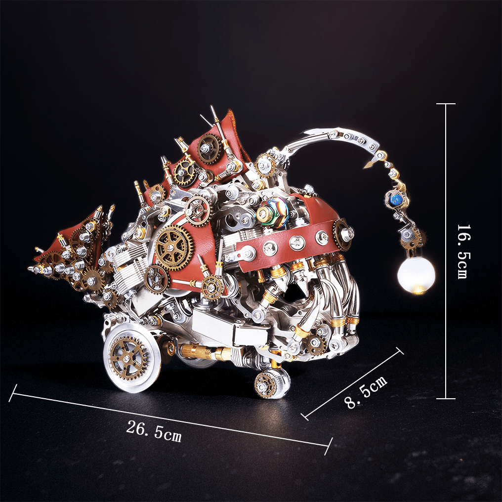 3d metal model kit anglerfish display base and mounting posts detail for adults collectible model kit, 2023