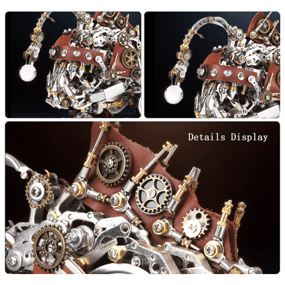 metal anglerfish puzzle kit finished sculpture lit on a dark surface for adults collectible model kit, 2023