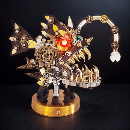 3d metal puzzle anglerfish model with movable jaw and posable fins stainless steel build, 2023, 2026