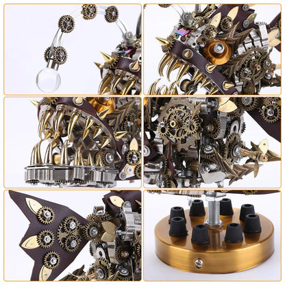 steampunk metal model kit anglerfish lit lure collectible display piece for a desk hobby build project, 2026