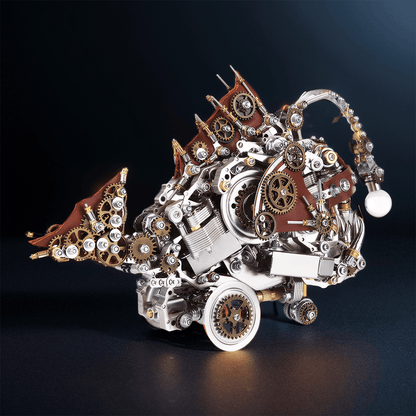 3d metal model kit deep sea anglerfish with gears plating and glowing eye detail for adults, 2023, 2026