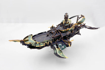 stellar abyss voyager 3d wooden puzzle assembled flying ship model kit for adult puzzle collectors, Blue