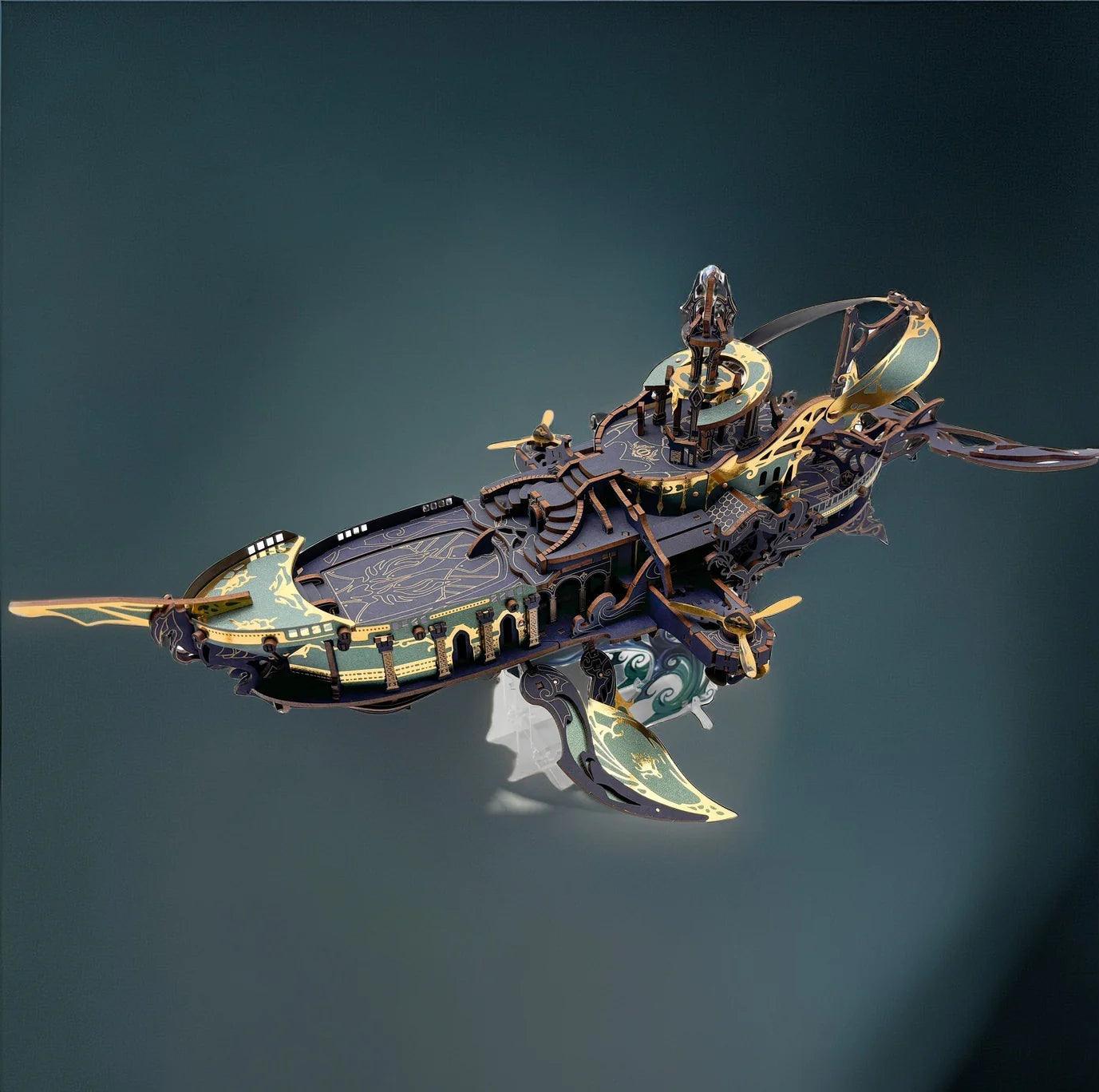 laser cut birch ship puzzle for adults with a build taking eight to ten hours across several evenings, Blue
