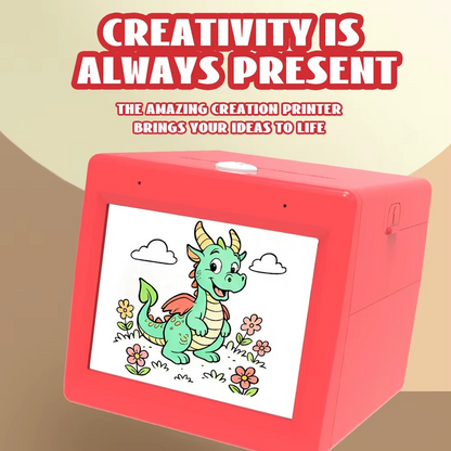 AI sticker printer creativity always present thermal printing dragon design kids voice prompted ideas DIY crafts birthday gift