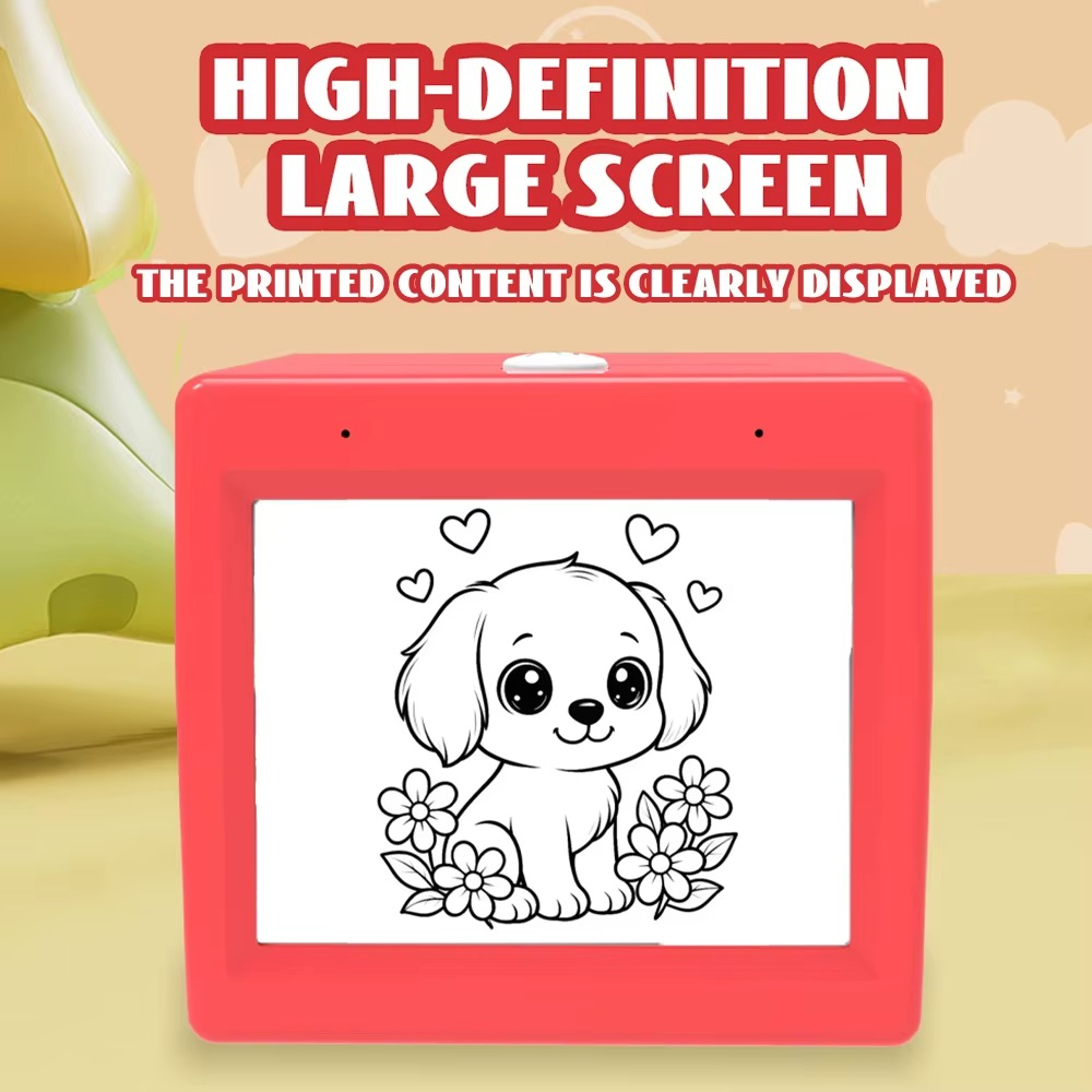 high definition 2.8 inch HD screen mini AI sticker printer thermal sticker maker preview display kids voice prompted designs