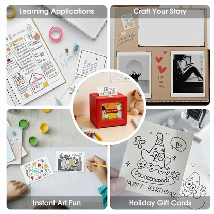 AI sticker printer use cases learning crafts art holiday gift cards journaling scrapbooking thermal sticker maker creators
