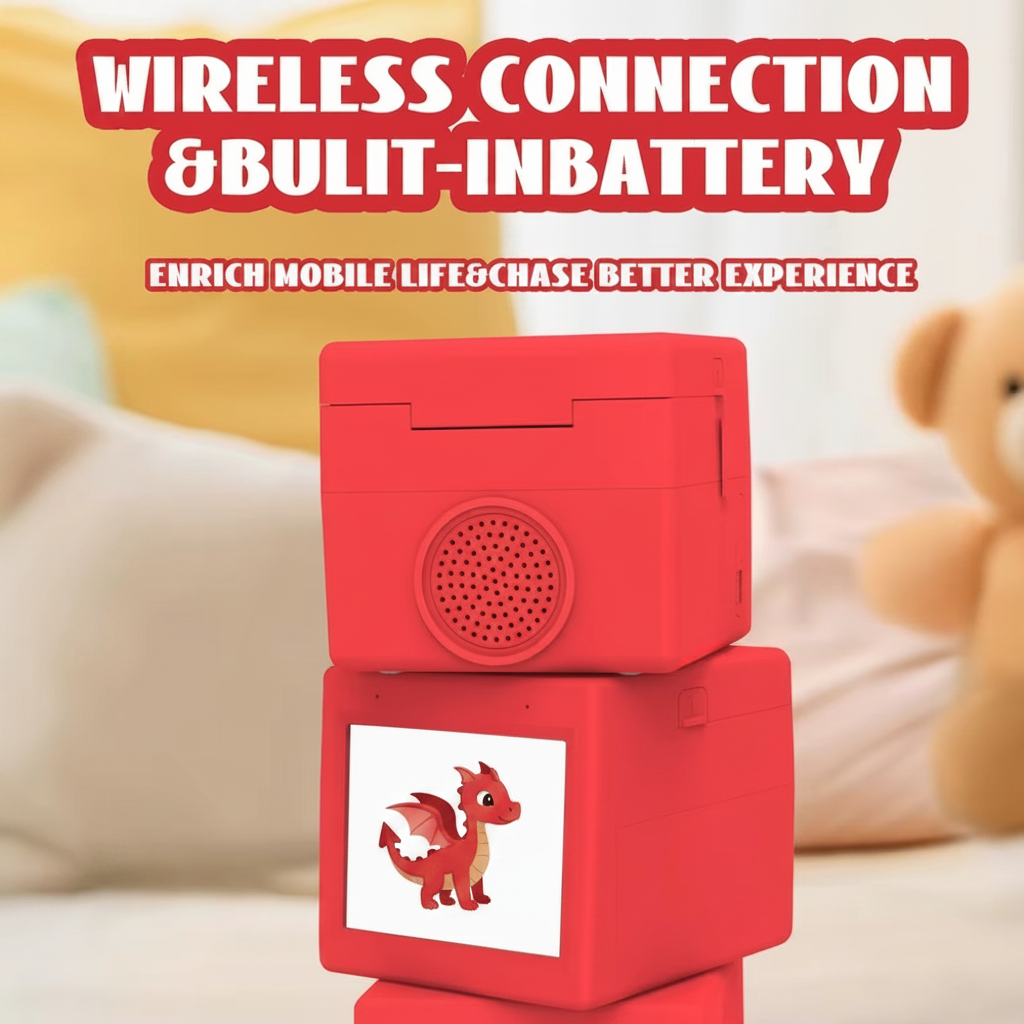 wireless AI sticker printer built-in battery rechargeable USB-C portable thermal printer for kids enrich mobile life travel