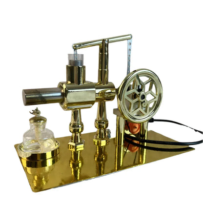 stirling engine model kit with spoked flywheel and piston linkage physics teaching aid for STEM education