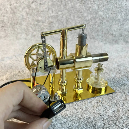 hot air stirling engine model kit USB LED light thermodynamics teaching aid for science lessons at home