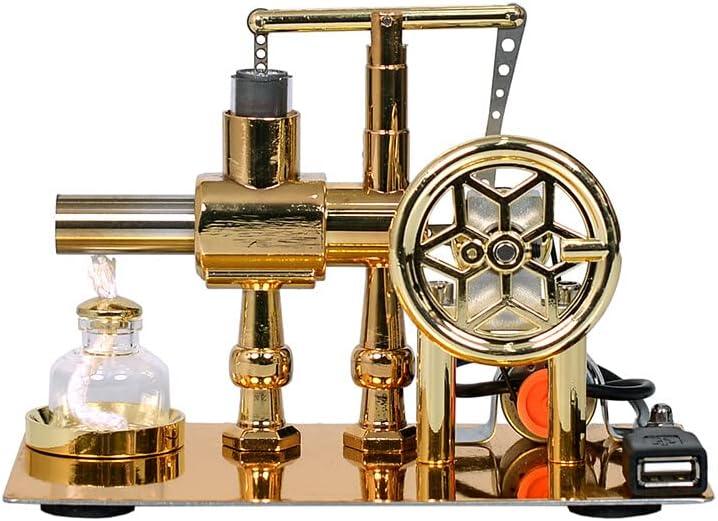 working stirling engine model running on a spirit lamp flame energy conversion demo for physics teachers