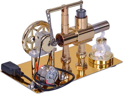 stirling engine dynamo generator turning flywheel motion into power engineering model kit for science lab
