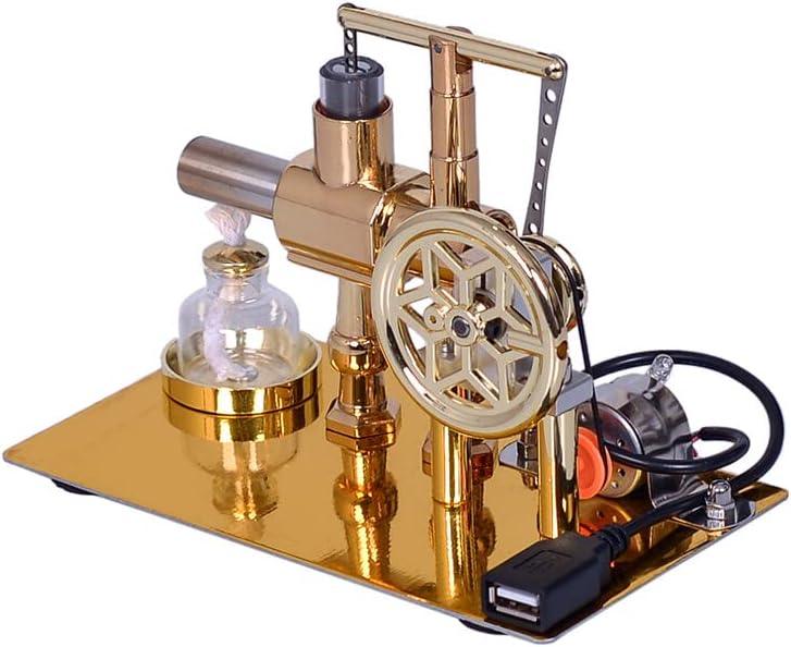 stirling engine with USB output powering an LED lamp educational generator model for physics experiments