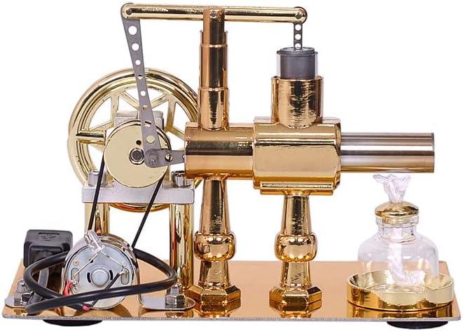 miniature metal stirling engine model gold plated desk ornament engineering gift for him birthday present