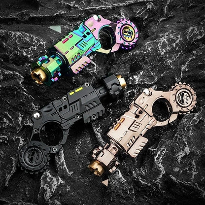 Shell-Ejecting Alloy Toy Pistol Set Stress Relief Fidget Sensory Toy Mini Finger Spinning Top EDC Desk Gadget Gift for Teen Boys Black Multicolor Desert Titanium