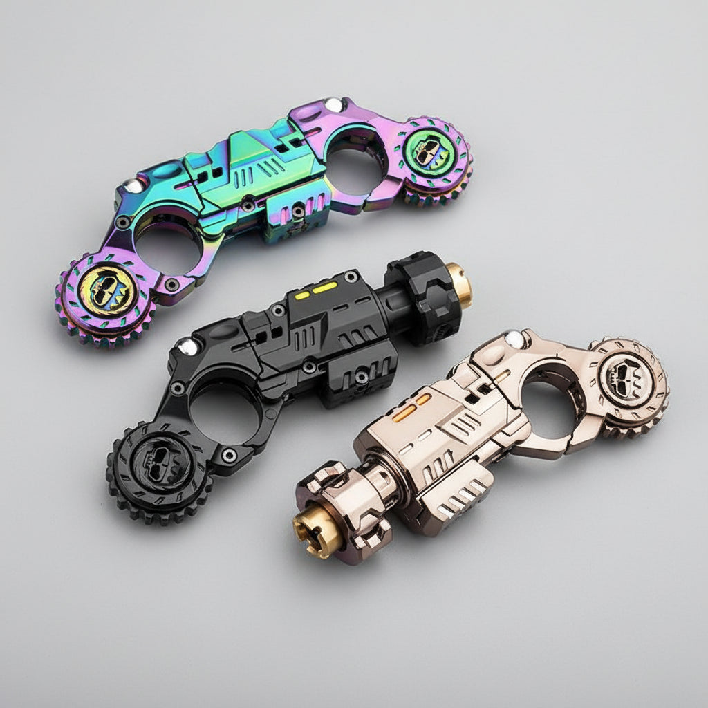 Shell-Ejecting Alloy Toy Pistol Set Stress Relief Fidget Sensory Toy Mini Finger Spinning Top EDC Desk Gadget Gift for Teen Boys Black Multicolor Desert Titanium
