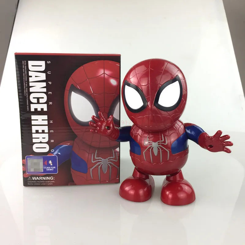 Spider-Man dance hero LED robot action figure dancing toy with music and lights kids superhero gift desk decor