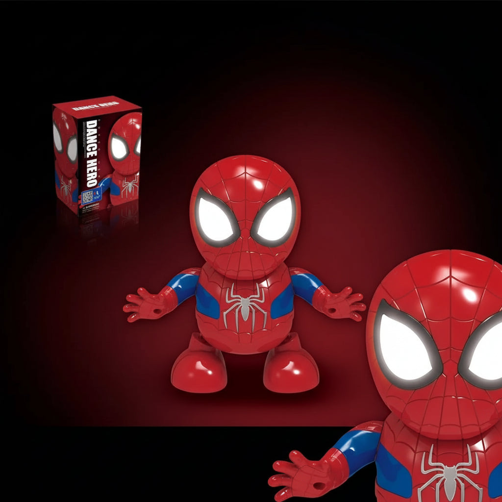 Spider-Man dance hero LED robot action figure dancing toy with music and lights kids superhero gift desk decor