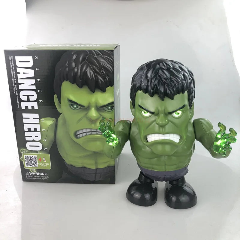 Hulk dance hero LED robot action figure dancing toy with music and lights kids superhero gift desk decor