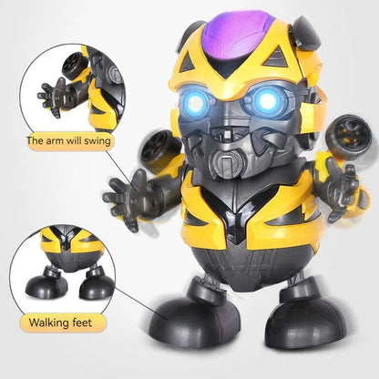 Bumblebee dance hero LED robot action figure dancing toy with music and lights kids superhero gift desk decor