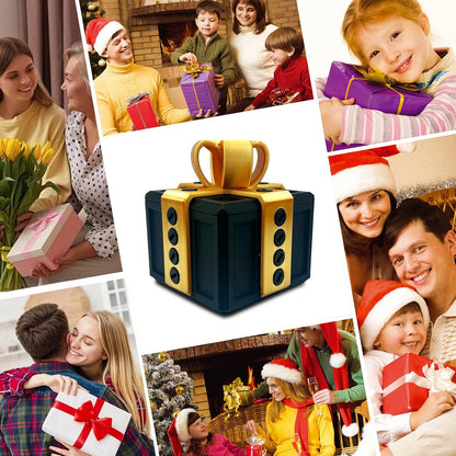 Novelty surprise pop-up gift box with elegant bow and hidden prank mechanism for adults