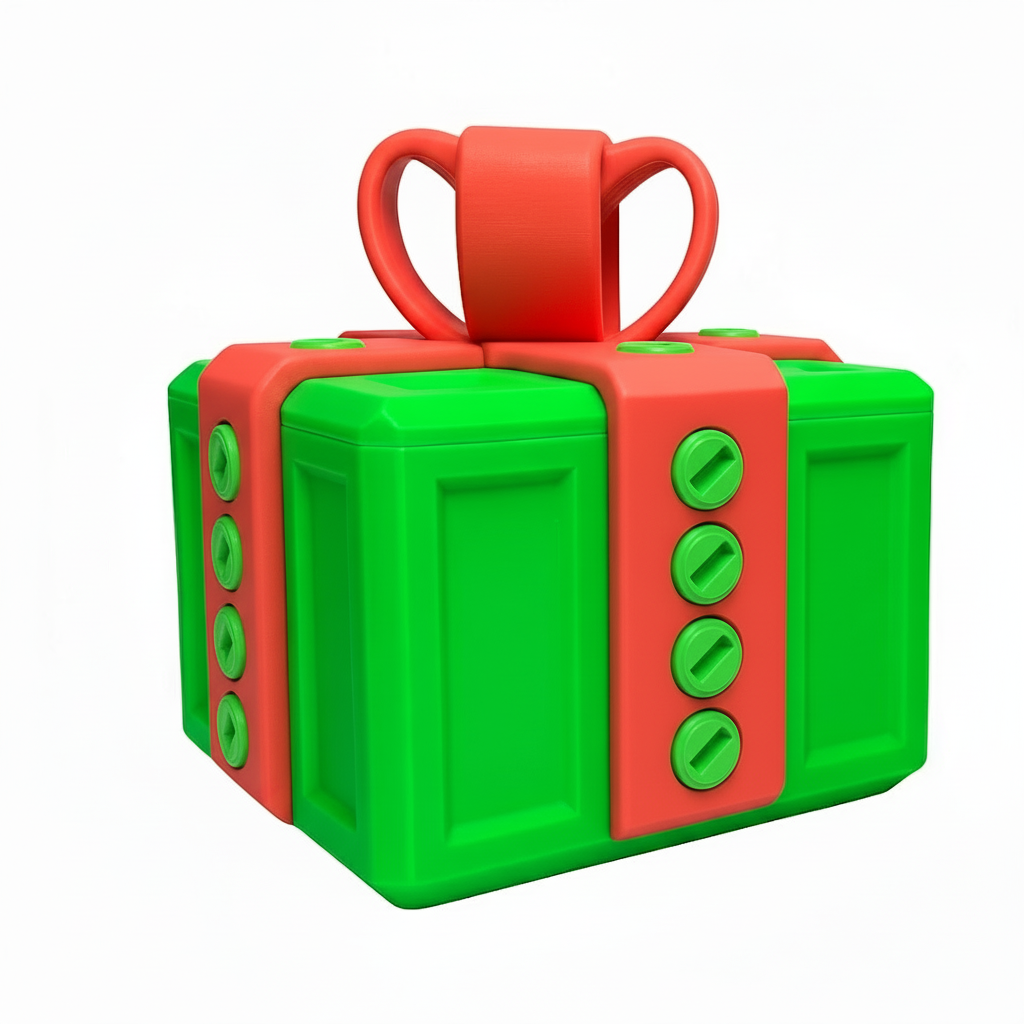 Green and red Novelty surprise pop-up gift box with elegant bow and hidden prank mechanism for adults